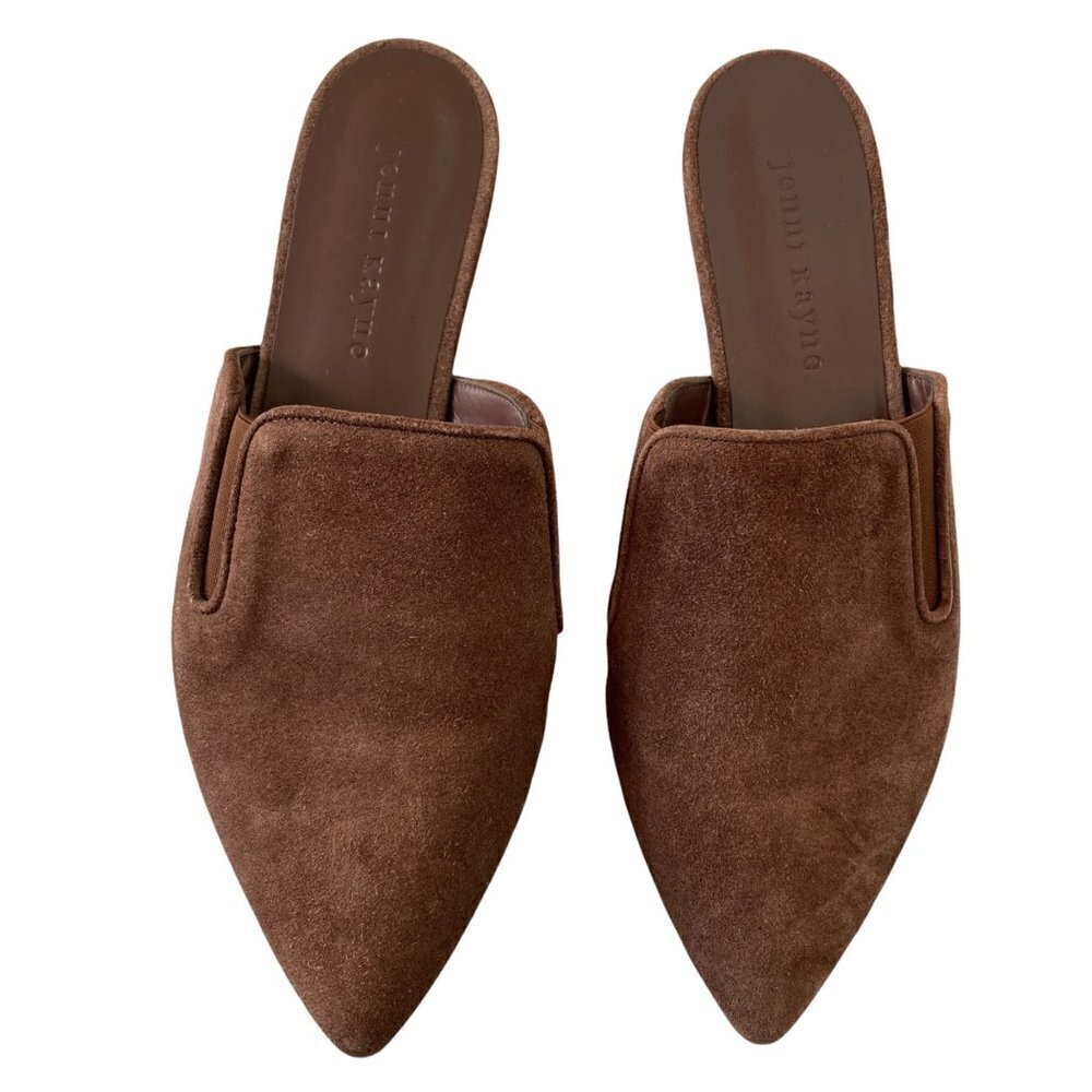 NWOB Jenni Kayne Suede Mule Flats Slip On Pointed Shoes Saddle Size 37 US 7